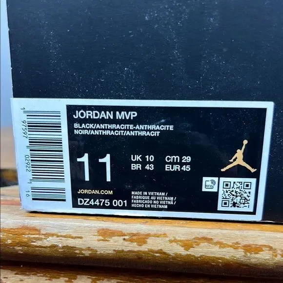 Authentic Jordan MVP Black Sneakers with box - Picture 8 of 8